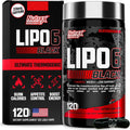 Frasco do suplemento Nutrex Lipo-6 Black Fat Destroyer com 120 cápsulas. Produto para queima de gordura, termogênico e controle de apetite